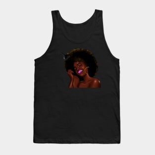 Afro Woman with Comb in her Hair, African Woman Tank Top